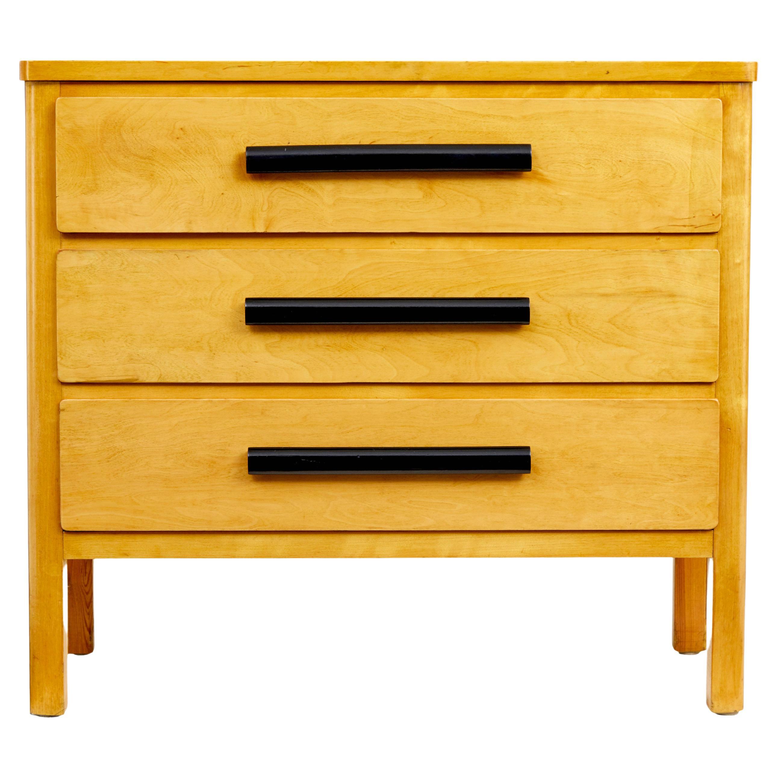 Mid 20th century birch Scandinavian chest of drawers For Sale