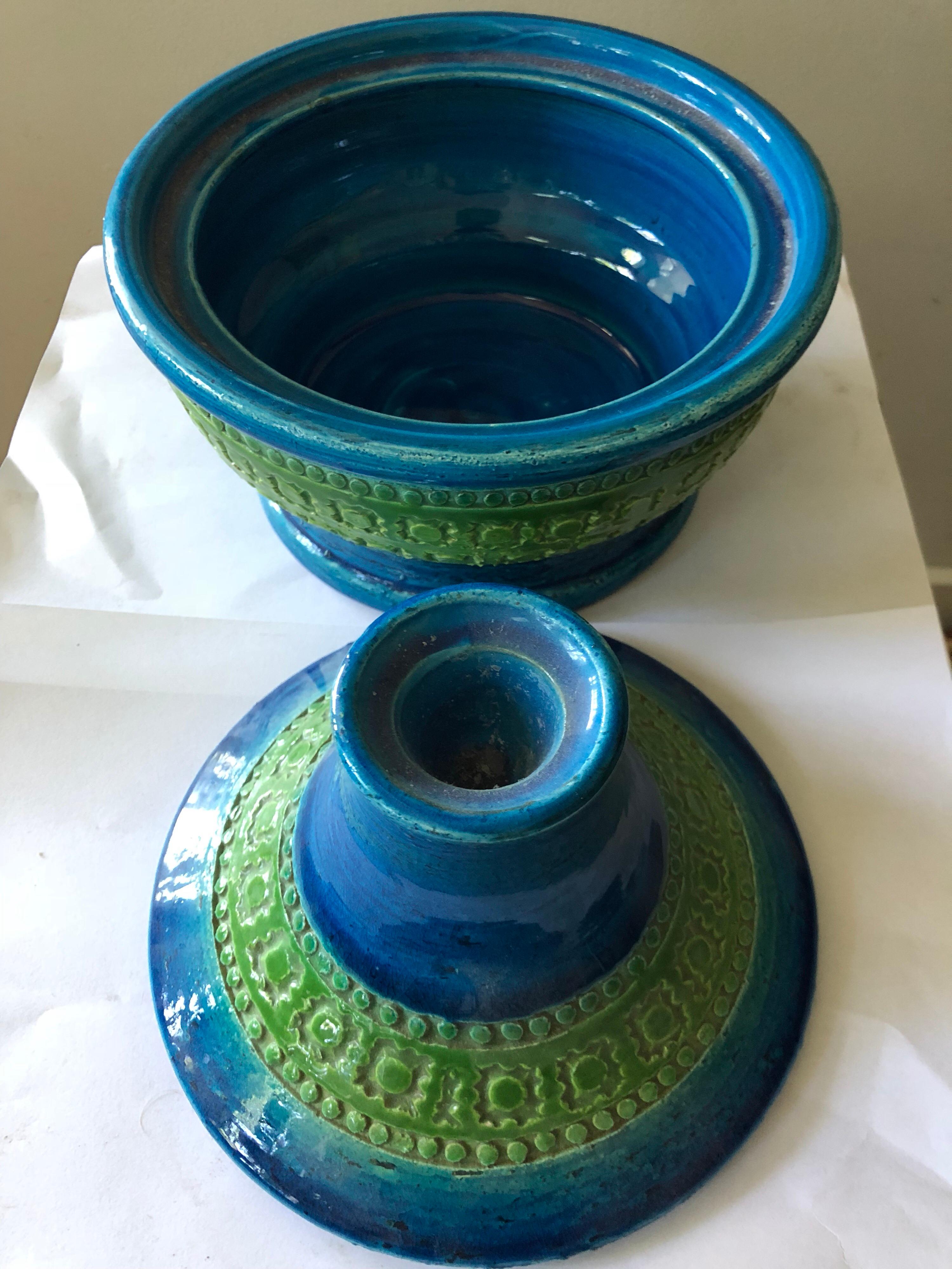 Mid-20th Century Bitossi Aldo Landi Covered Dish Art Pottery For Sale 3