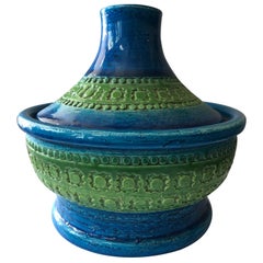 Mid-20th Century Bitossi Aldo Landi Covered Dish Art Pottery