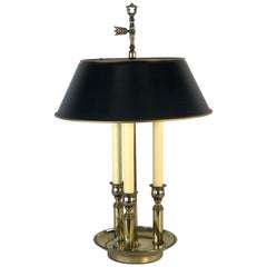 Mid-20th Century Black and Gold Metal Bouillotte Table Lamp