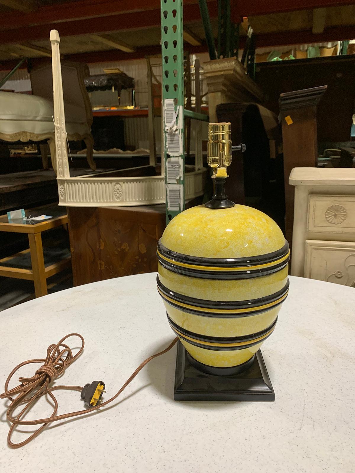black and yellow lamp