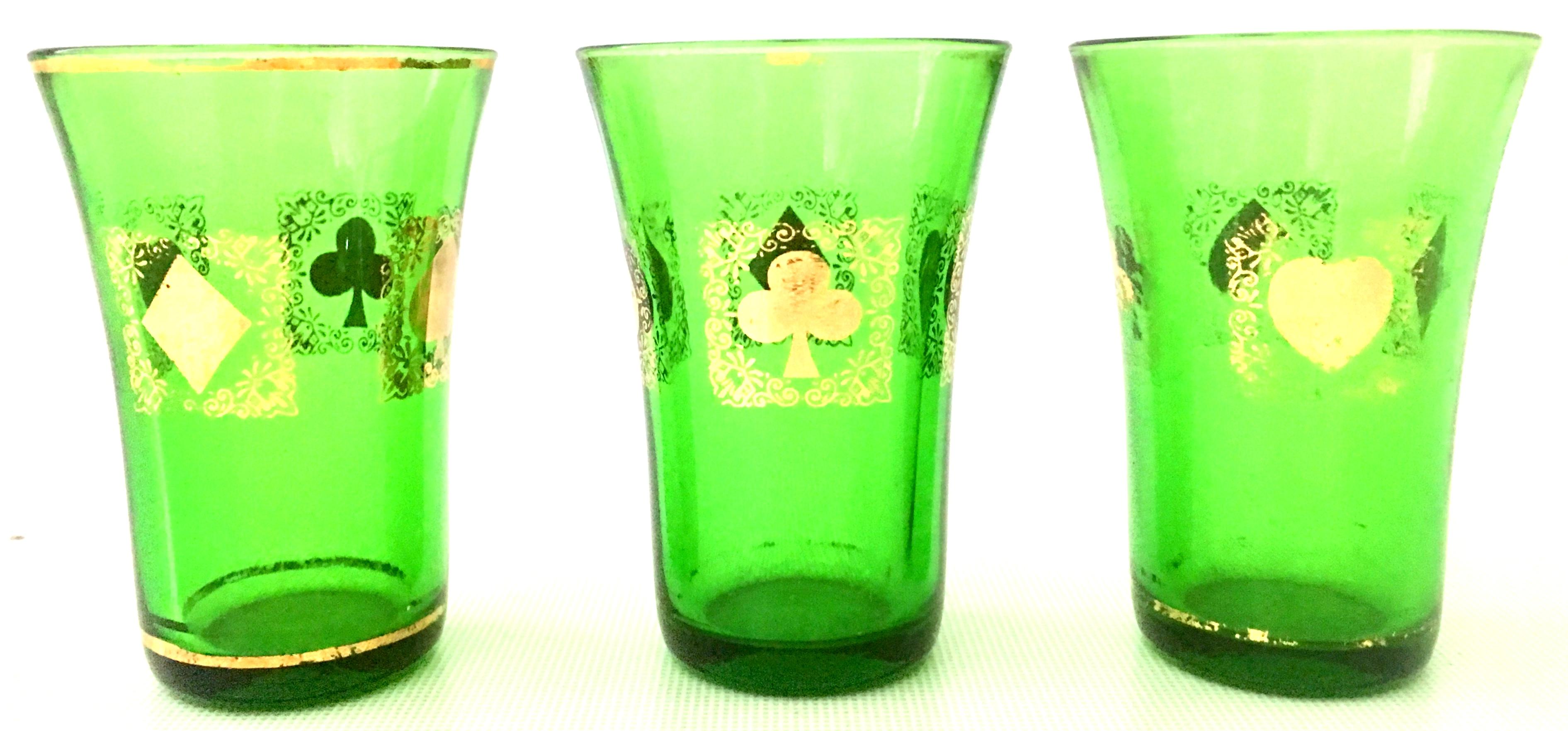 Mid-20th Century Blown Glass & 22k Gold Drinks Set of Four Pieces For Sale 5