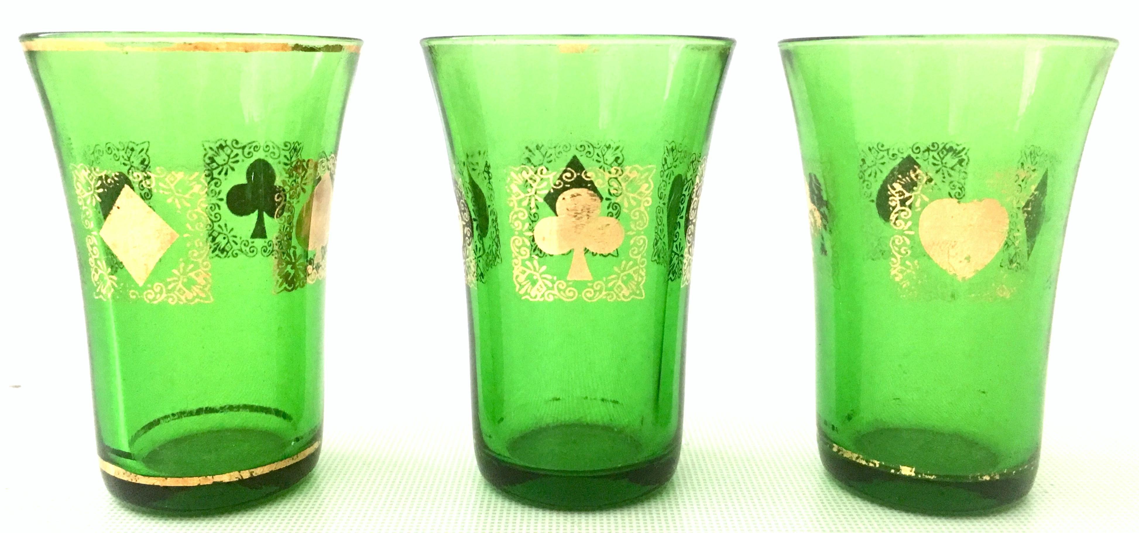 Mid-20th Century Blown Glass & 22k Gold Drinks Set of Four Pieces For Sale 6