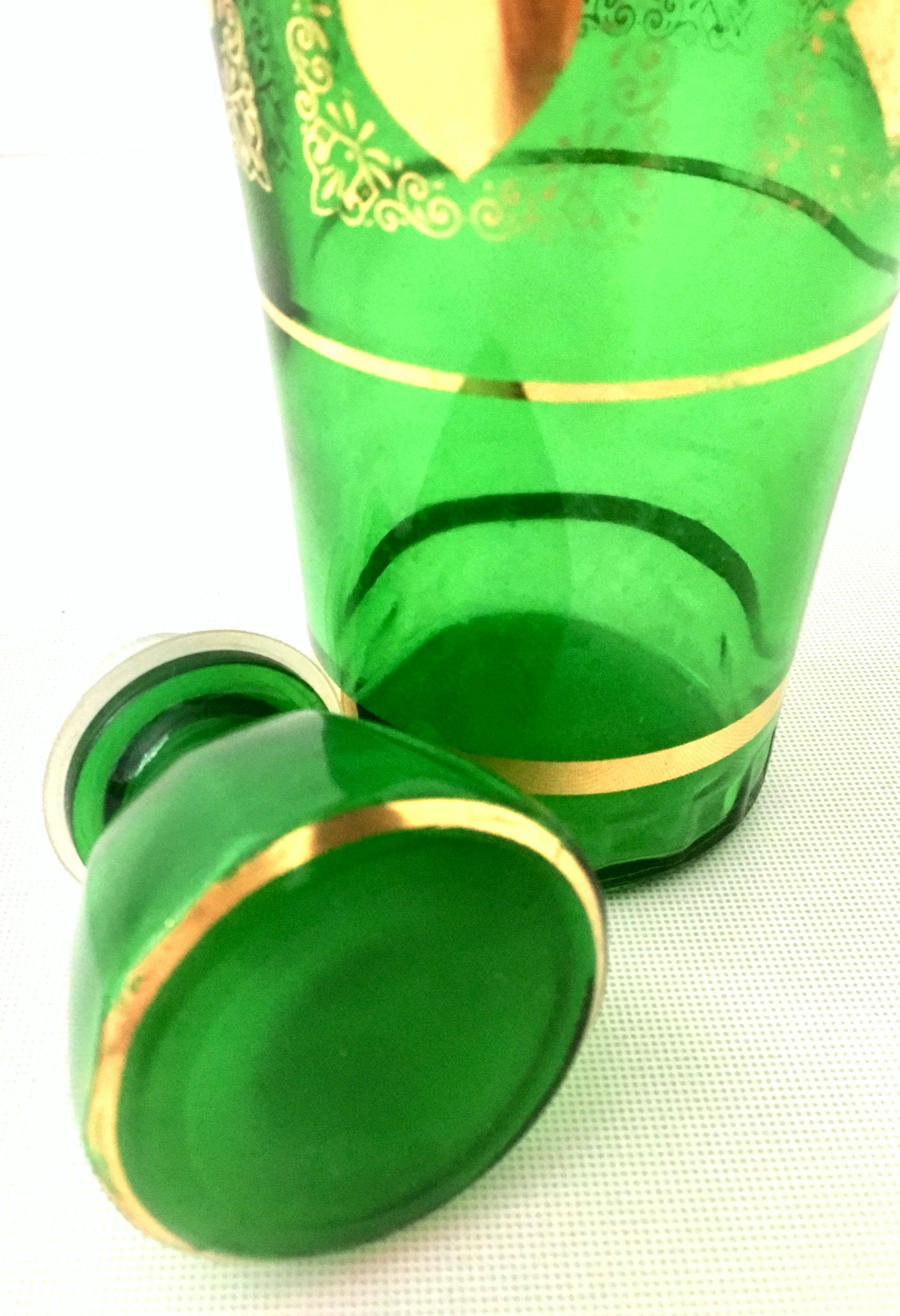 Mid-20th Century Blown Glass & 22k Gold Drinks Set of Four Pieces For Sale 3