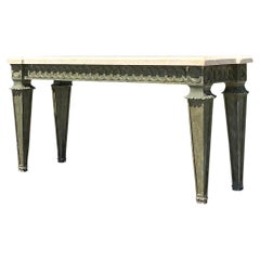 Vintage Mid 20th Century Boho Carved Rings Console Table From an Addison Mizner Estate