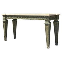 Mid 20th Century Boho Carved Rings Console Table From an Addison Mizner Estate