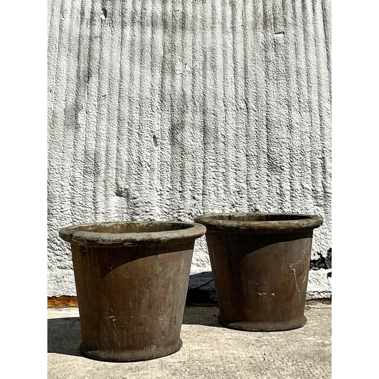 Space Age Vasi in ceramica smaltata Boho della metà del XX secolo - Una coppia in vendita
