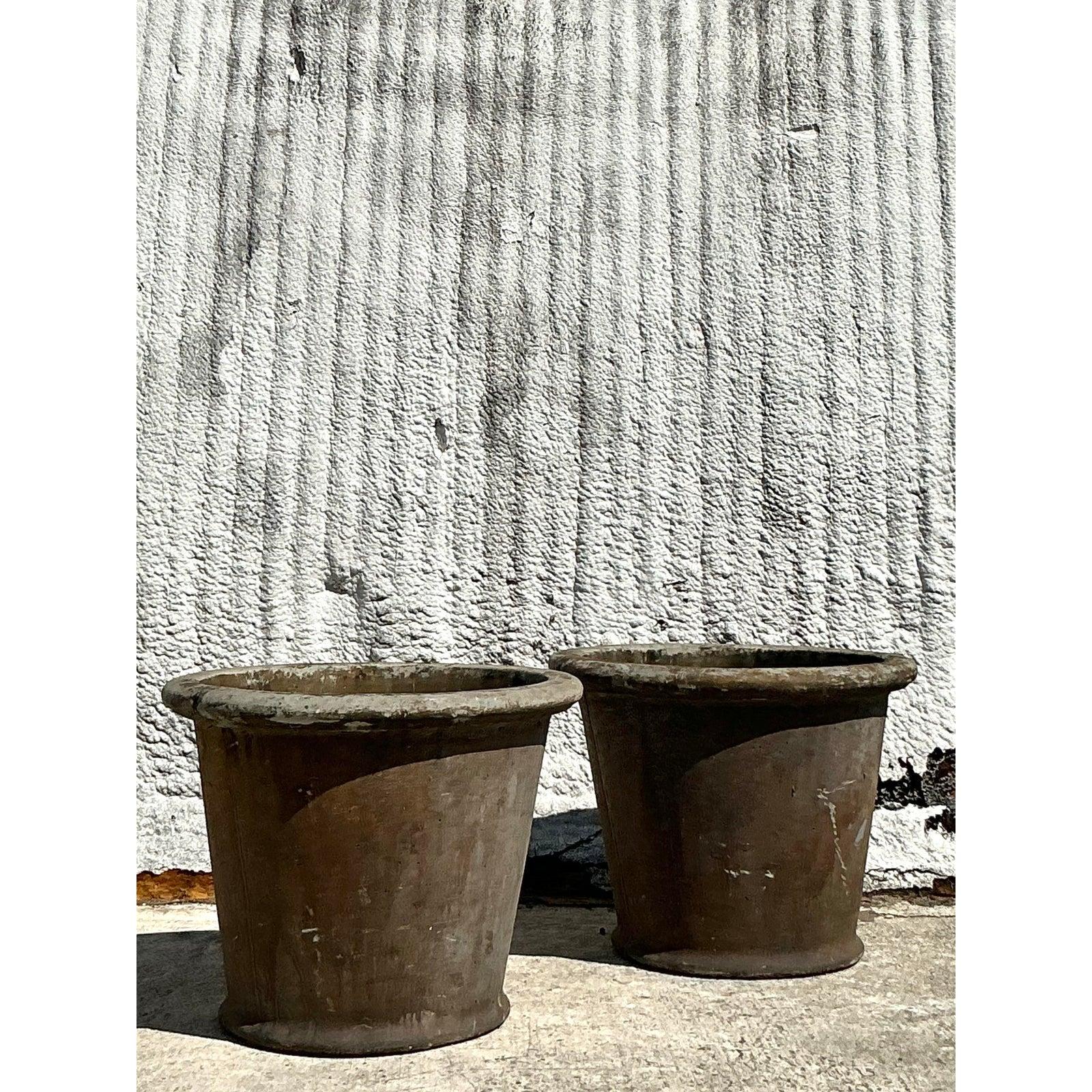Americano Vasi in ceramica smaltata Boho della metà del XX secolo - Una coppia in vendita