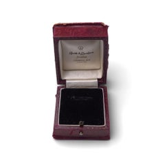 Mid 20th Century Boodle & Dunthorne Burgundy Leather Ring Box, UK