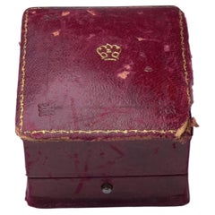 Mid 20th Century Boodle & Dunthorne Burgundy Leather Ring Box, UK