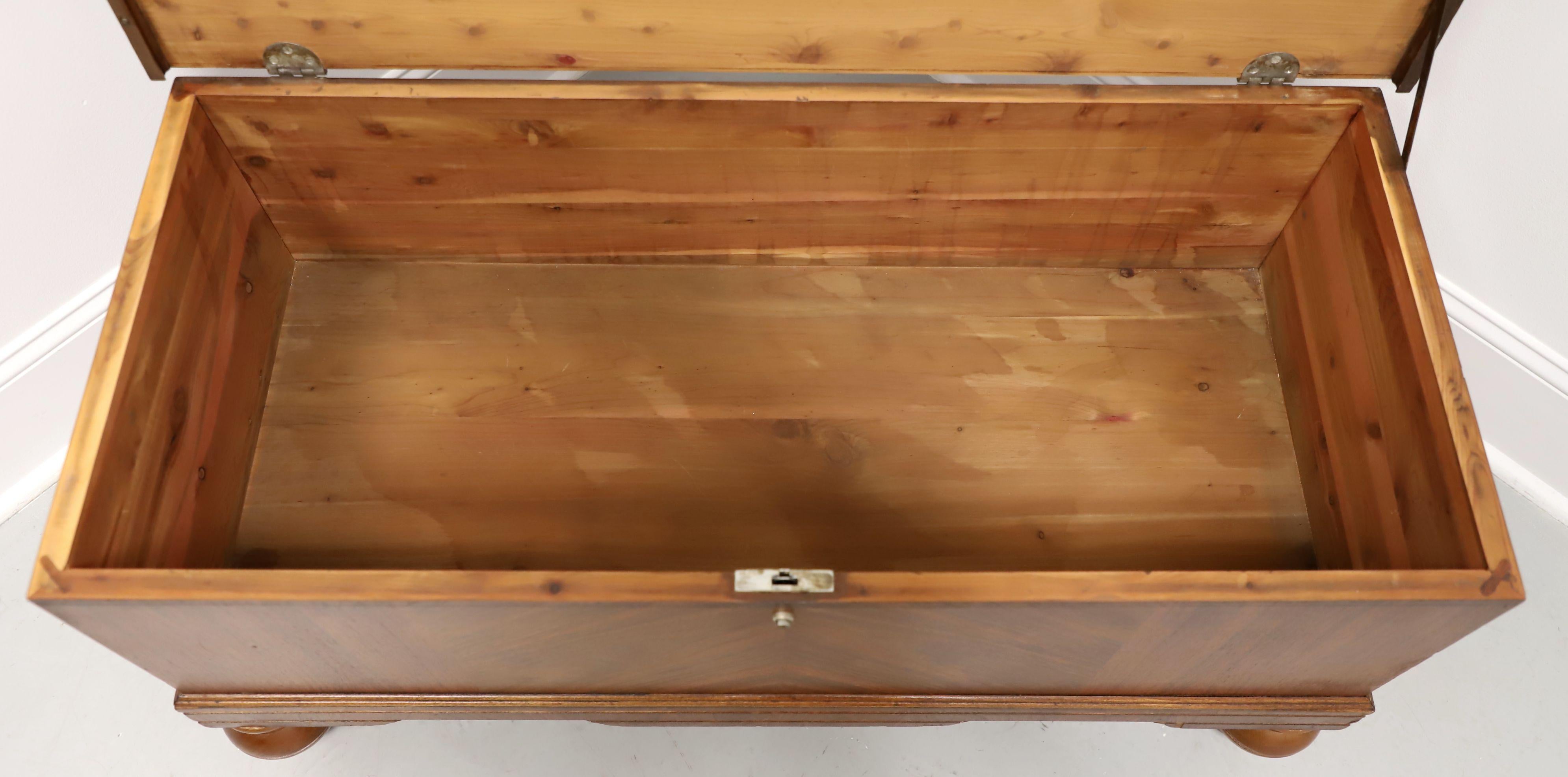 Mid 20th Century Bookmatched Walnut Art Deco Cedar Blanket Chest For Sale 2