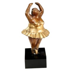 Mid 20th Century Botero-Style Ballerina Sculpture