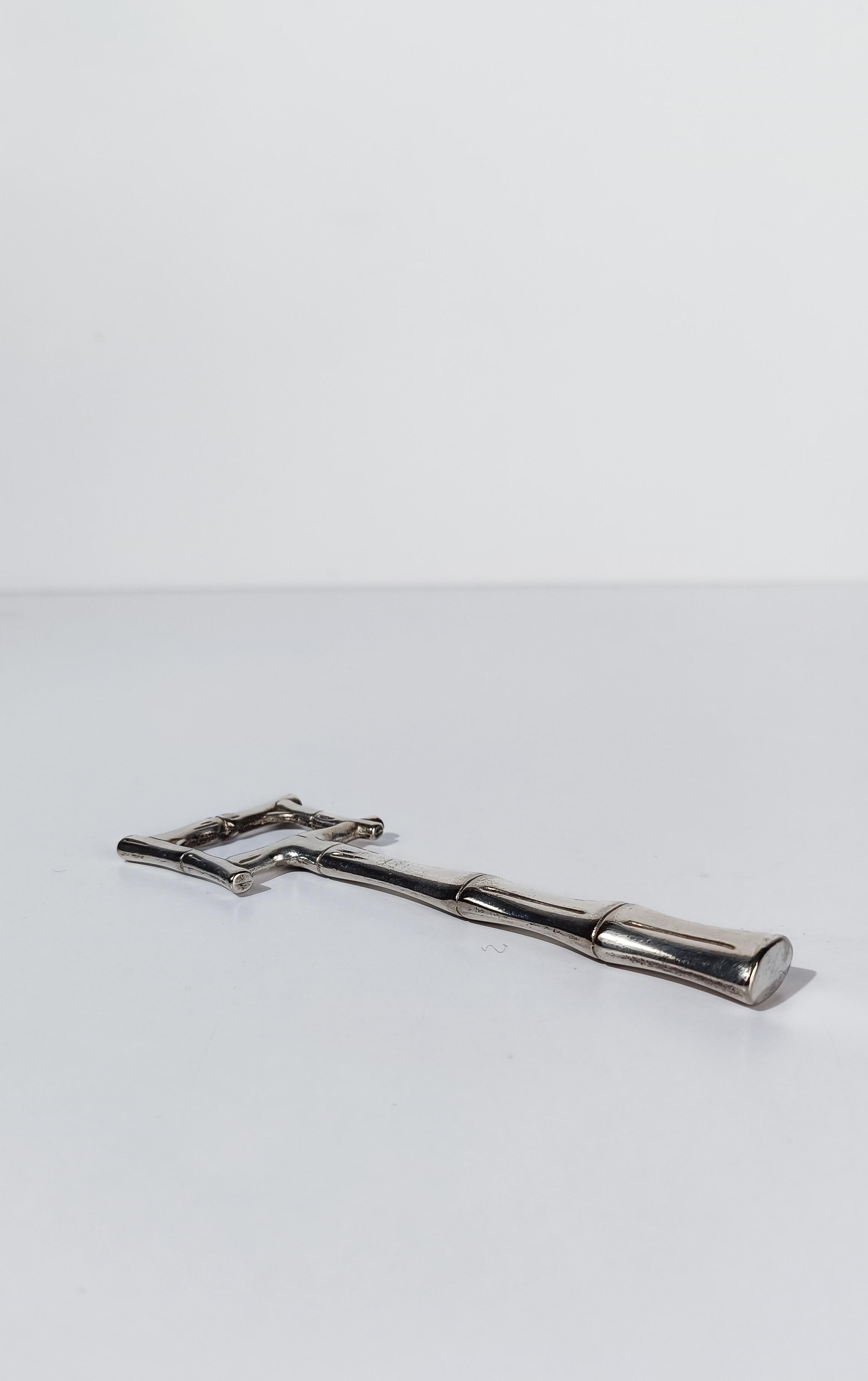 Mid 20th Century Bottle Opener in Chrome Faux Bamboo, Hollywood Regency Style For Sale 6