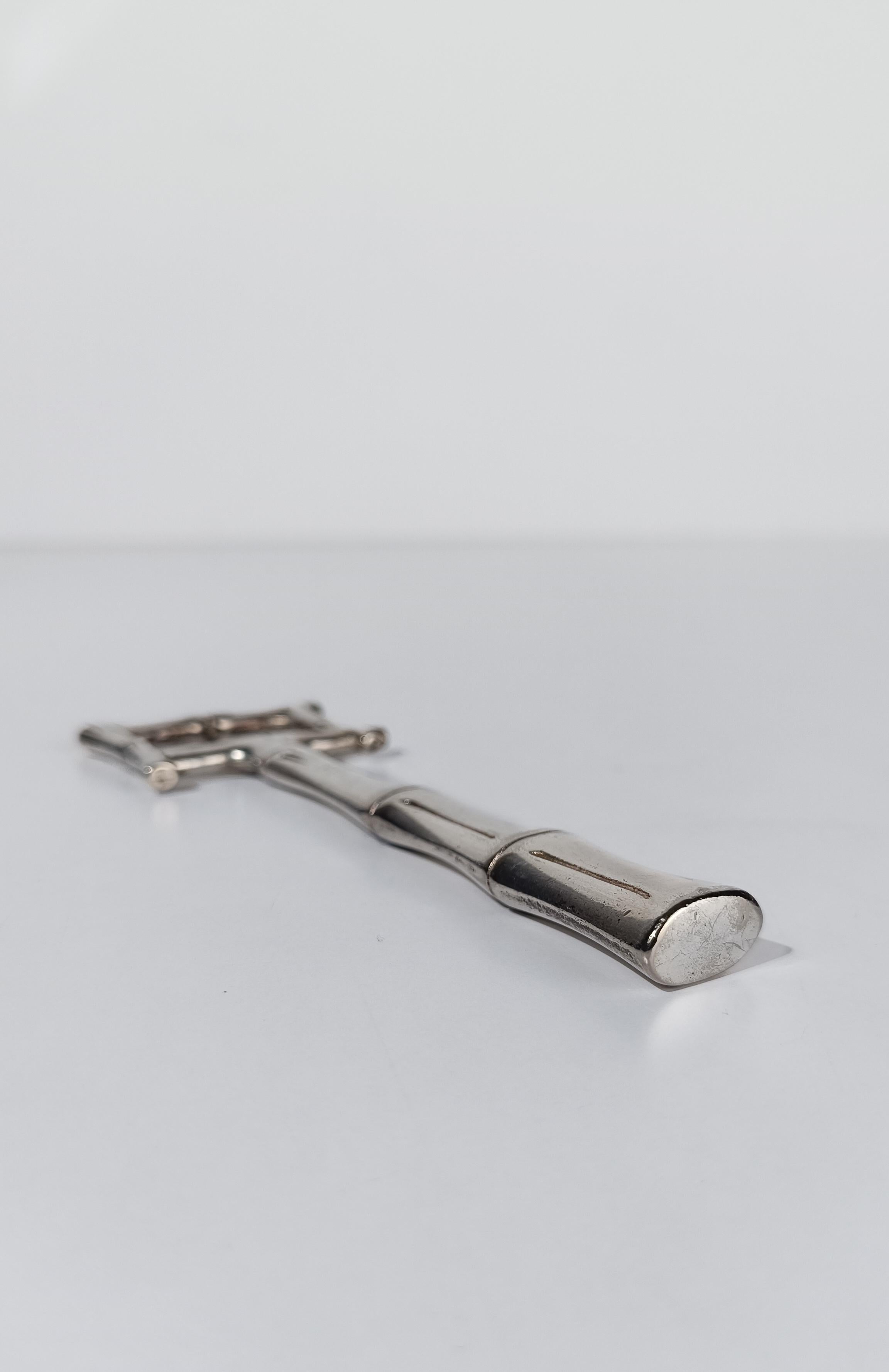 Mid 20th Century Bottle Opener in Chrome Faux Bamboo, Hollywood Regency Style For Sale 7
