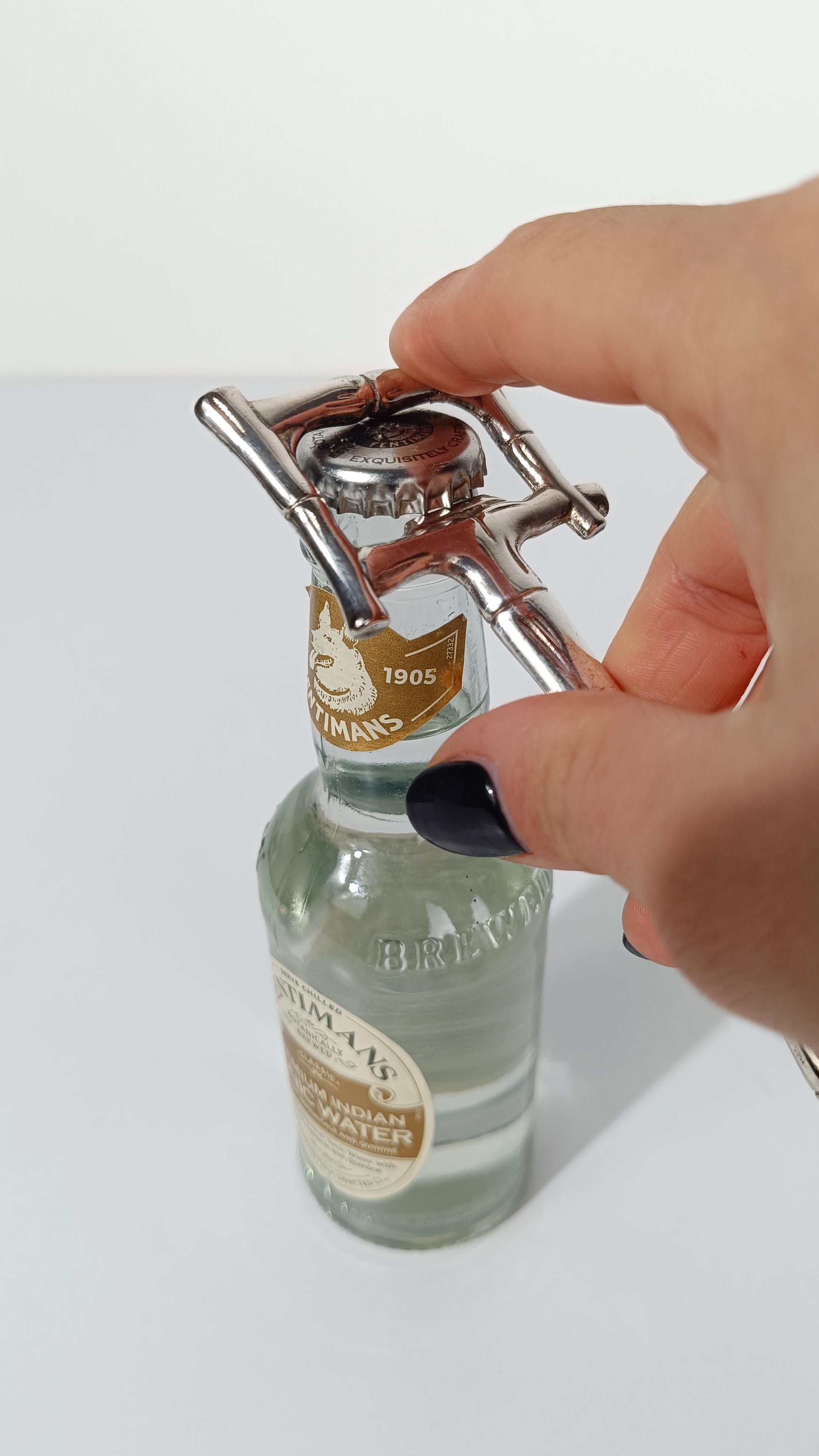 Mid 20th Century Bottle Opener in Chrome Faux Bamboo, Hollywood Regency Style For Sale 9