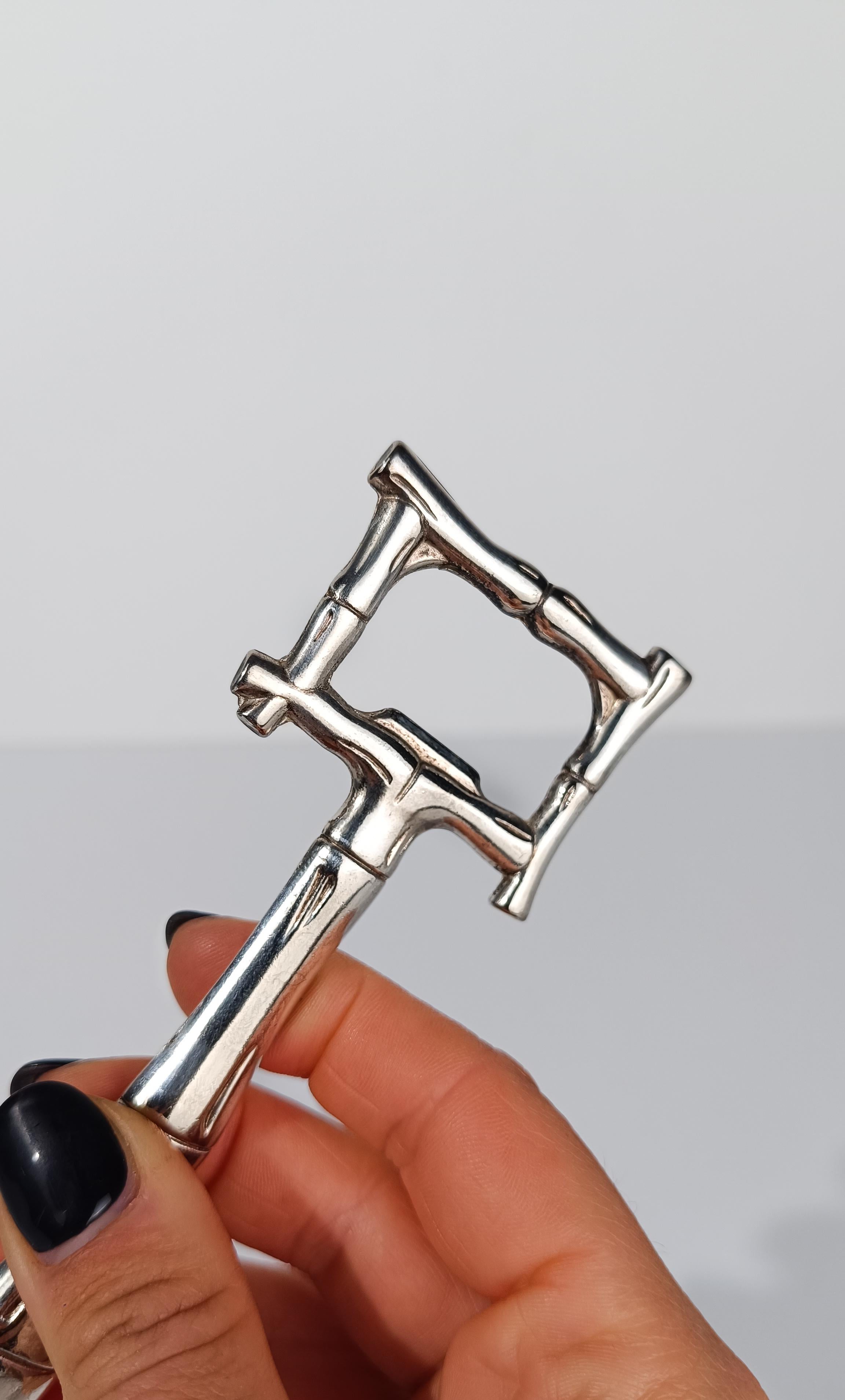 Mid 20th Century Bottle Opener in Chrome Faux Bamboo, Hollywood Regency Style For Sale 4