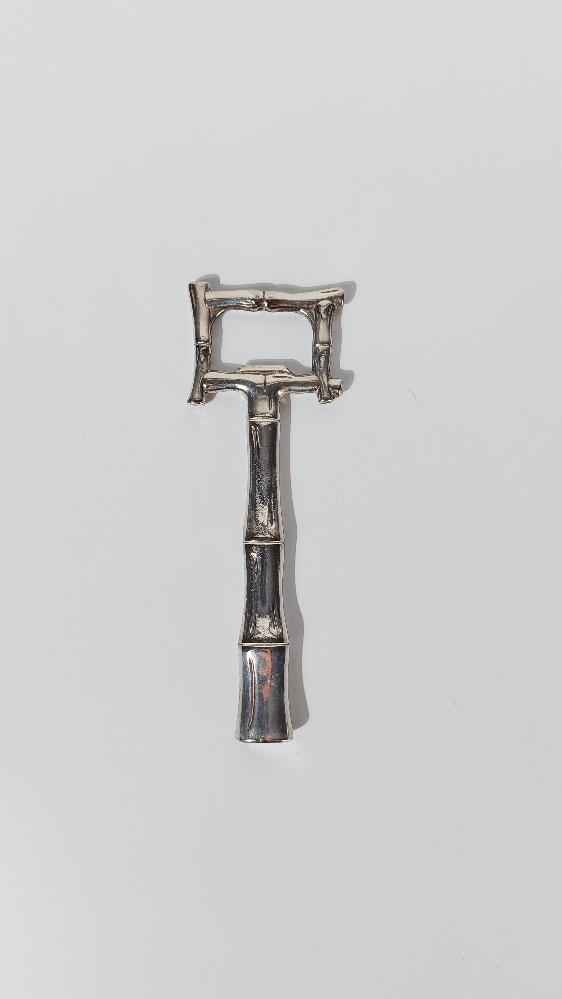 Mid 20th Century Bottle Opener in Chrome Faux Bamboo, Hollywood Regency Style For Sale 5