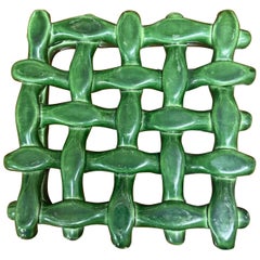 Mid 20th Century Braided Ceramic Trivet From Portugal