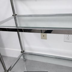 Mid-20th Century Brass and Chrome Three-Tier Bar Cart Style john Vesey