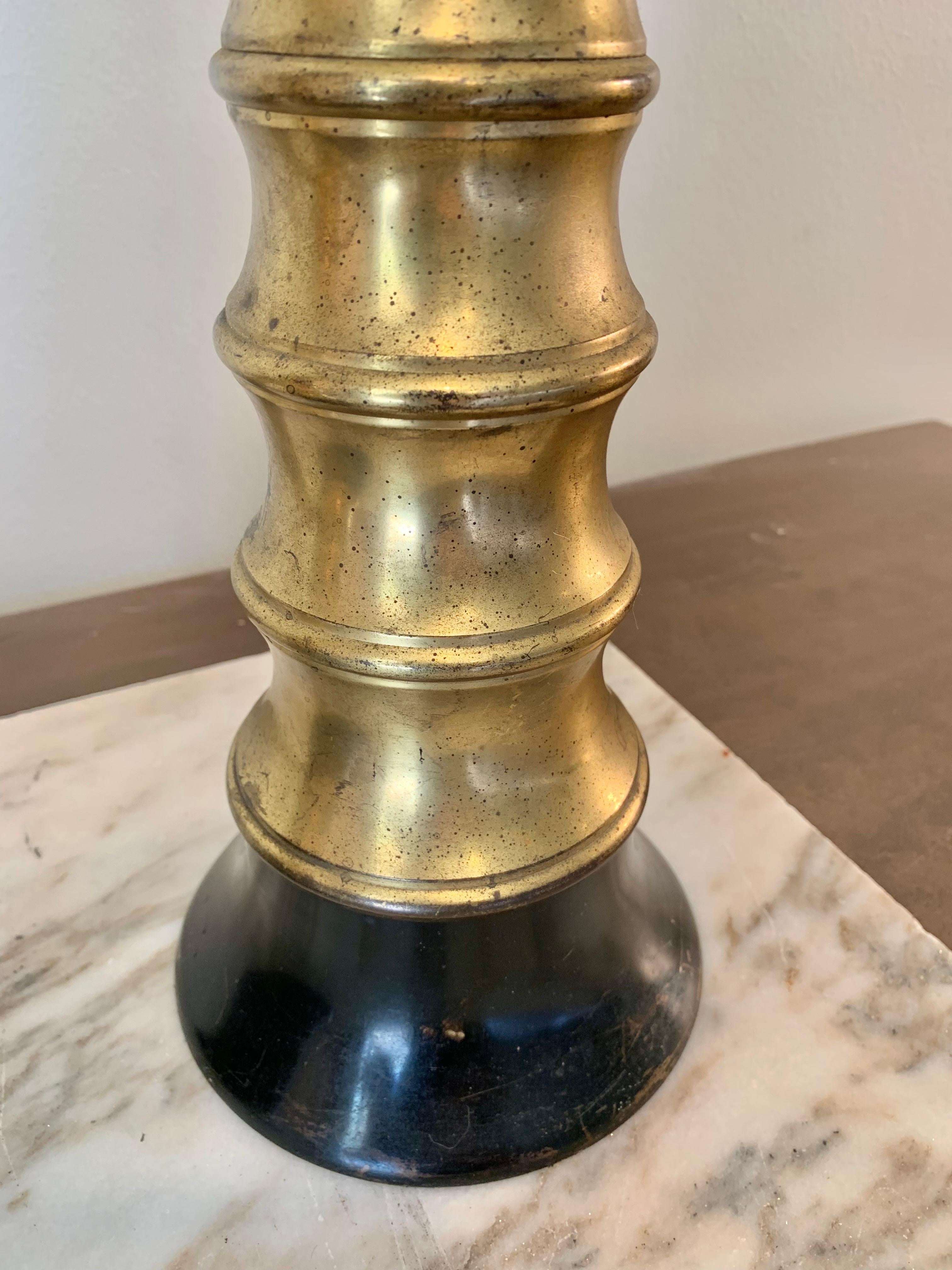 Mid 20th Century Brass and Ebonized Candle Holders - a Pair For Sale 1