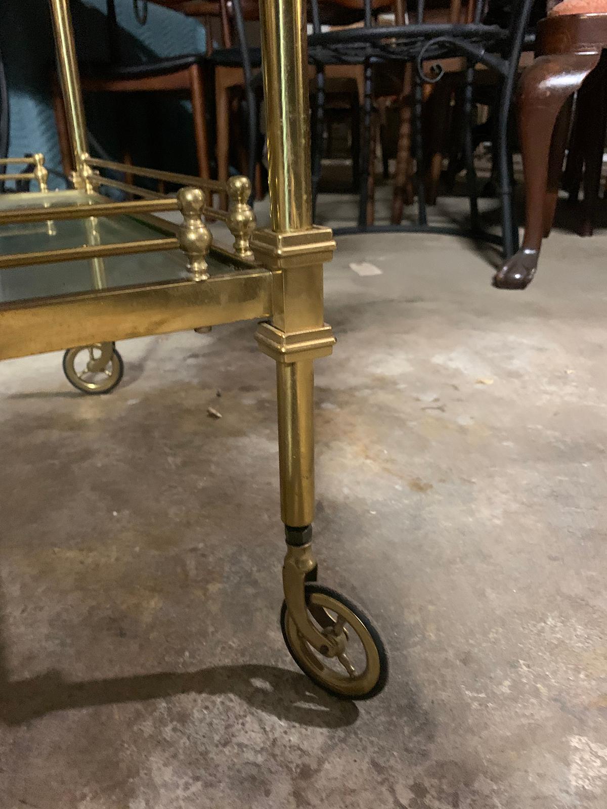 Mid-20th Century Brass Bar Cart 3