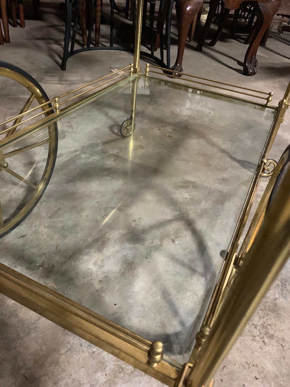 Mid-20th Century Brass Bar Cart 6