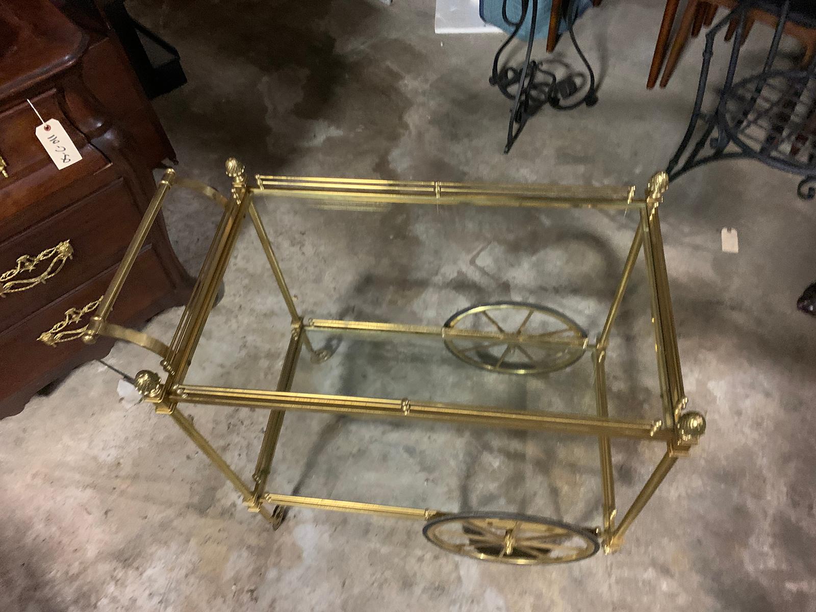 Mid-20th Century Brass Bar Cart 11