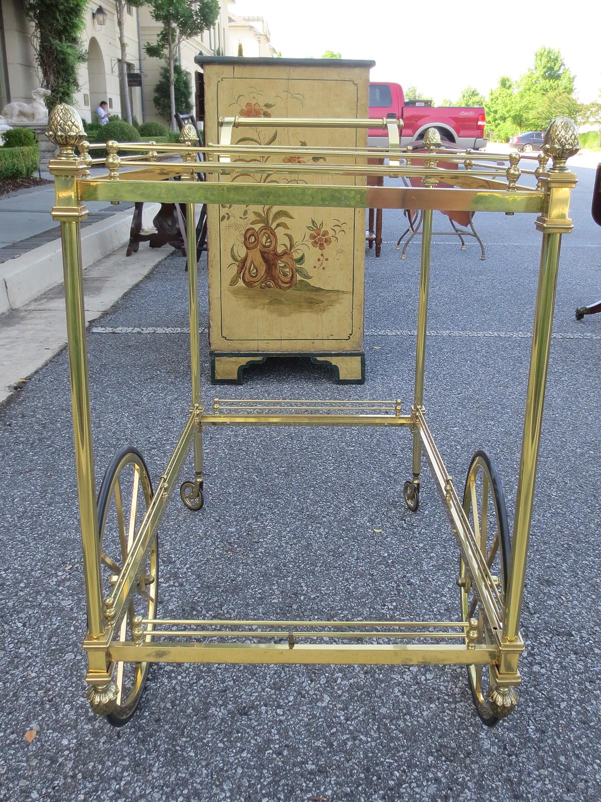 Mid-20th Century Brass Bar Cart 14