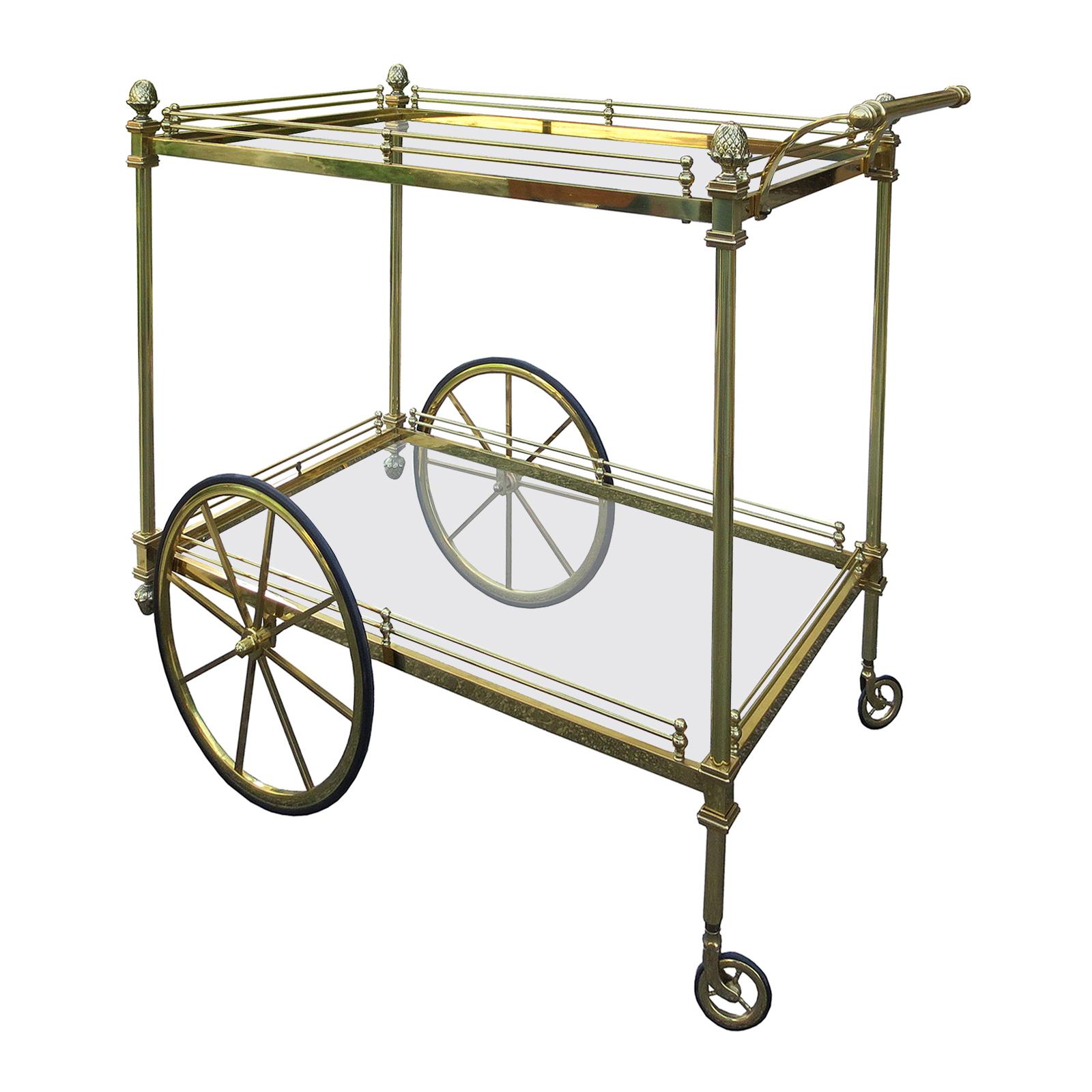 Mid-20th Century Brass Bar Cart