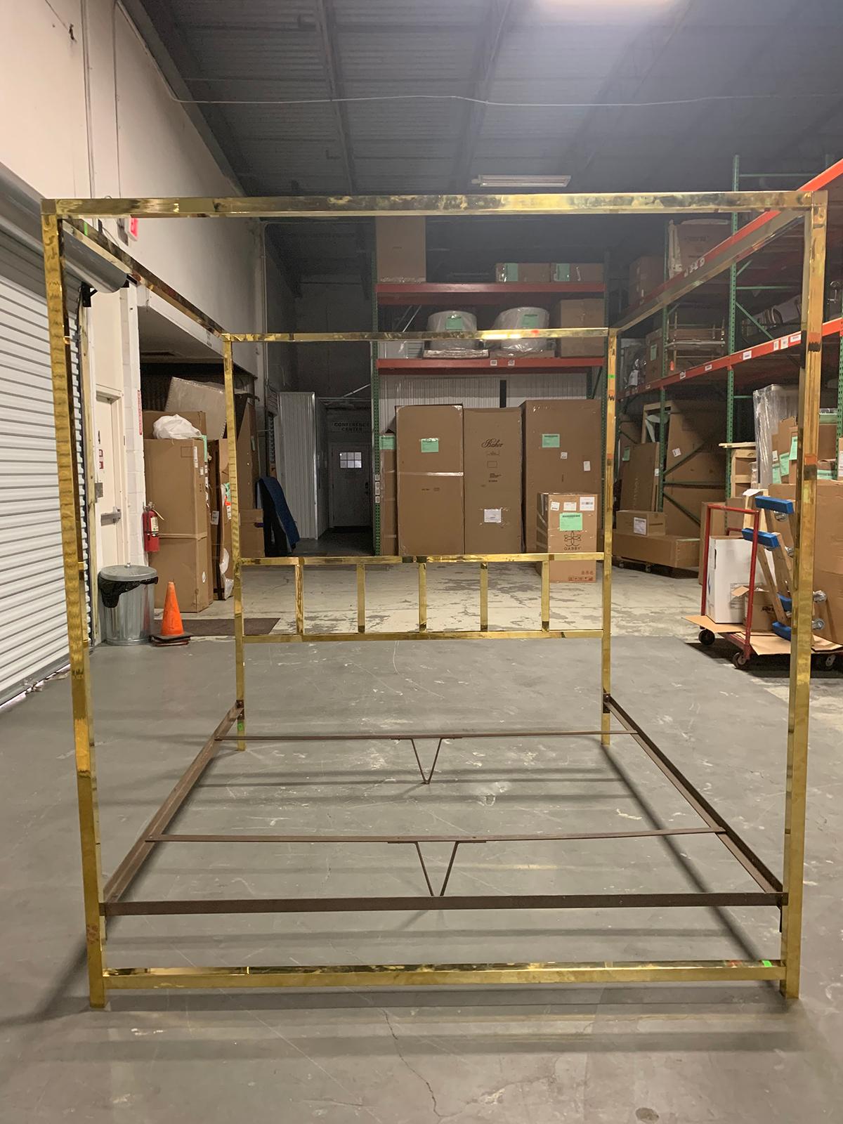 Mid-20th century brass bed in the style of Maison Jansen
Overall dimensions: 76.25