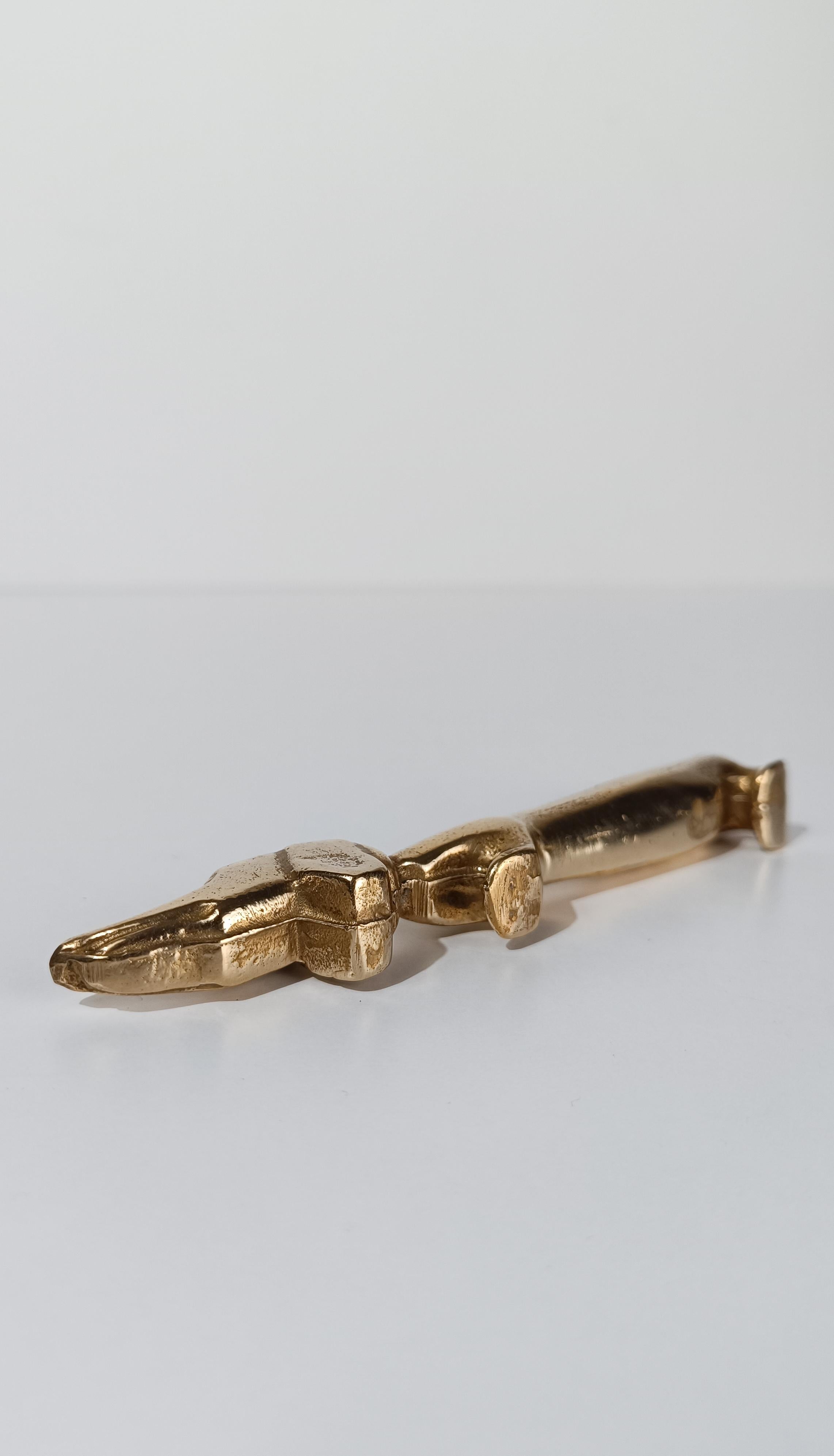 Mid 20th Century Brass Bottle Opener in the shape of a Dachshund Dog, 50s 8