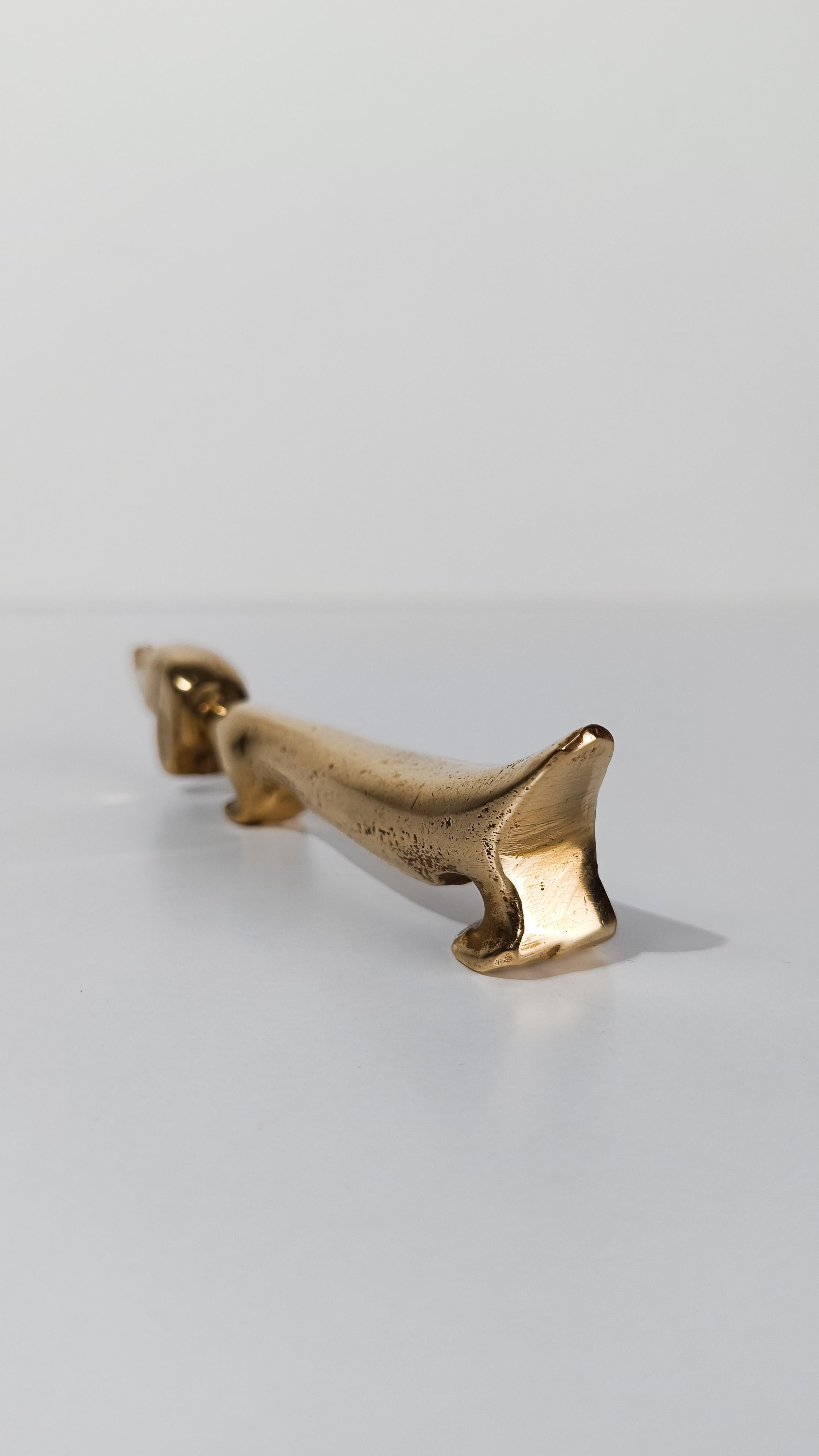 Mid 20th Century Brass Bottle Opener in the shape of a Dachshund Dog, 50s 4