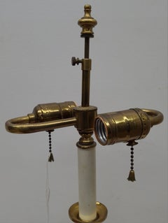 Mitte des 20. Jahrhunderts Messing Bouillote Bell Kerzenständer Dual Light Tischlampe