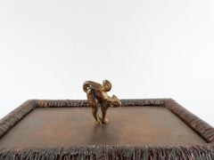 Mid 20th Century Brass & Ceramic Scaredy Cat Box
