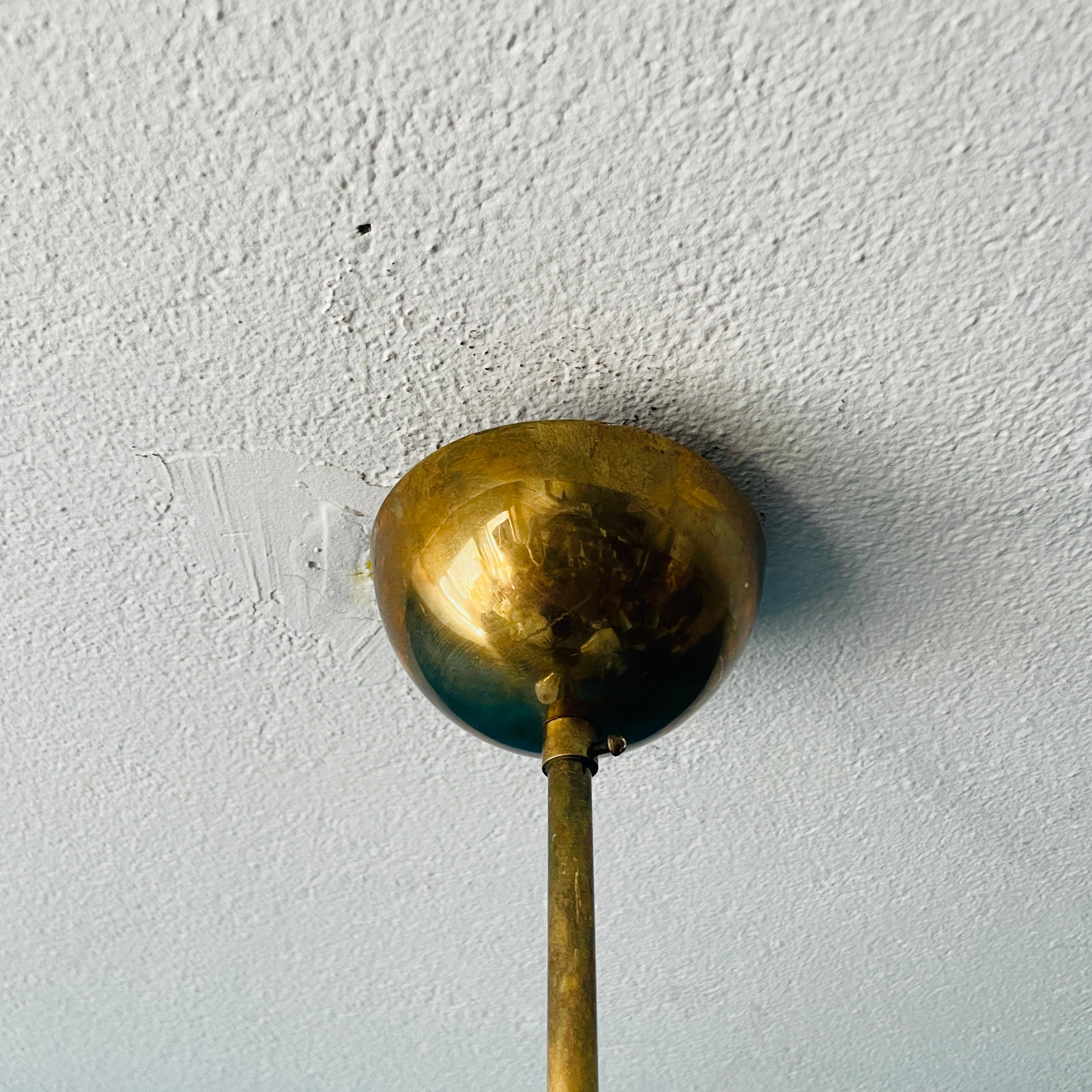 Mid-20th Century Brass Chandelier, Paavo Tynell Style, Made in Finland For Sale 3