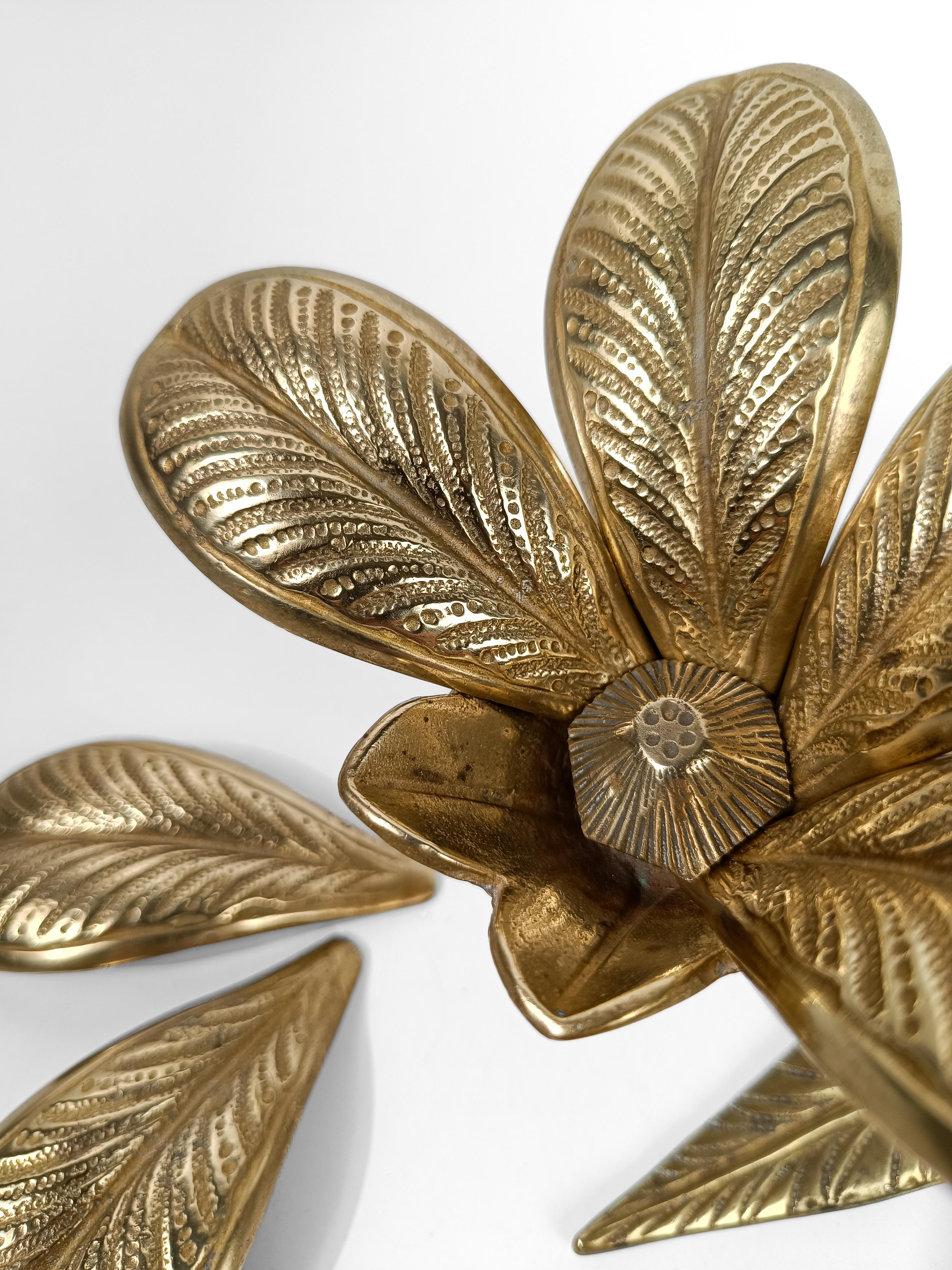 Mid 20th Century Brass Cocktail Ashtray in Flower Shape with Removable Petals 1