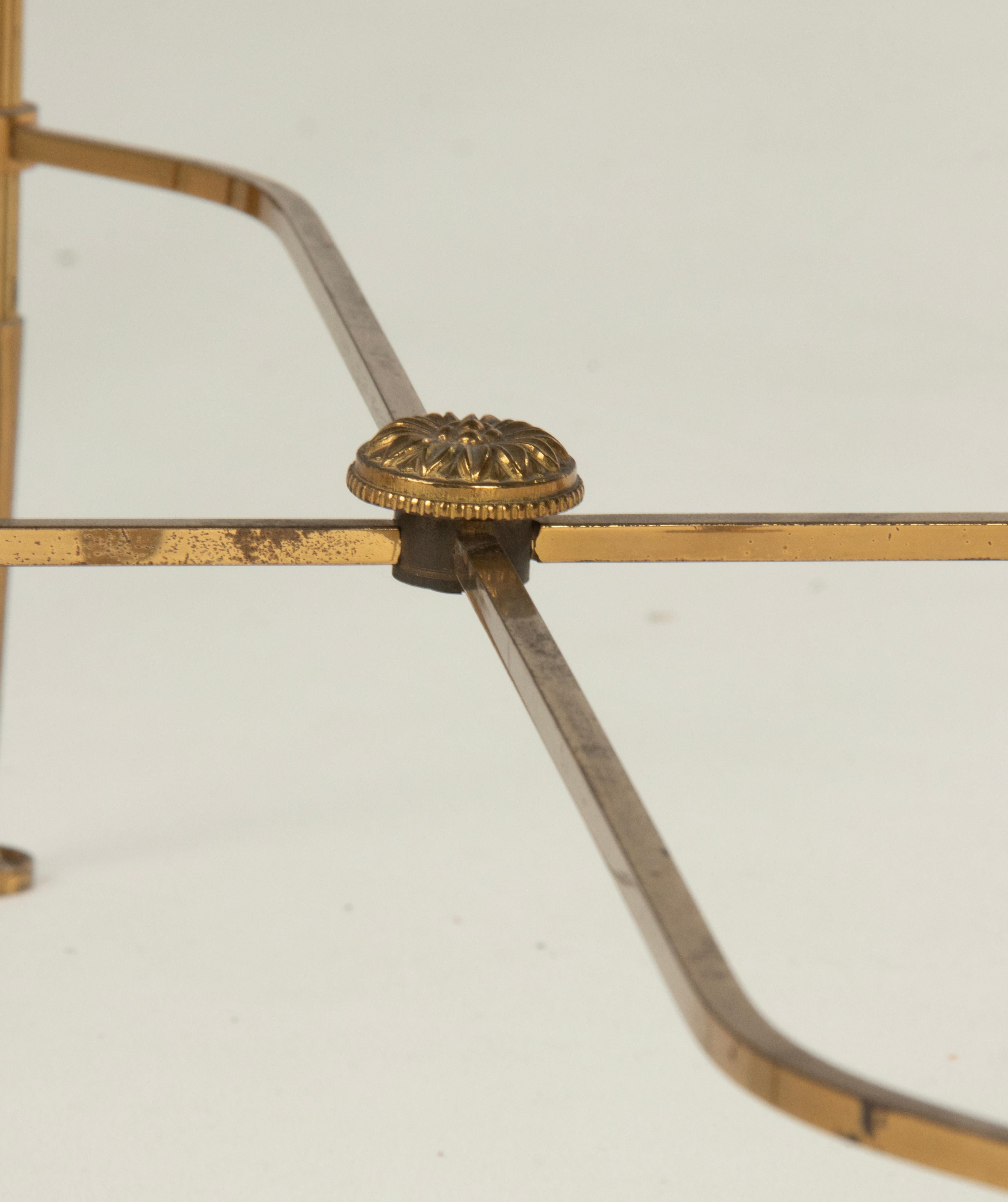 Mid-20th Century Brass Demilune Coffee Table Maison Bagues Style For Sale 10