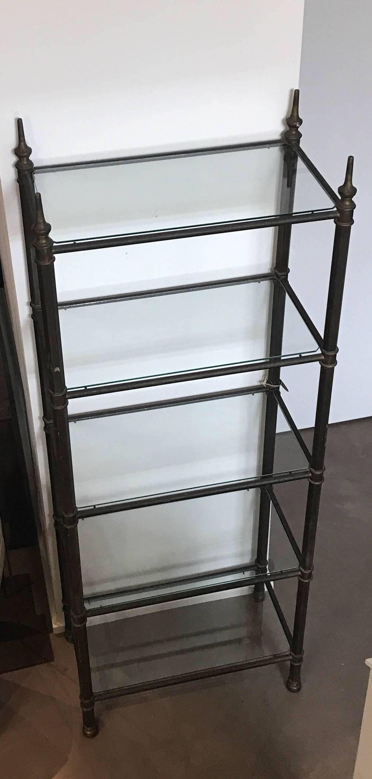 Mid-20th Century Brass Étagère with Glass Shelves 12