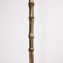 Mid-20th Century Brass Faux Bamboo Floor Lamp