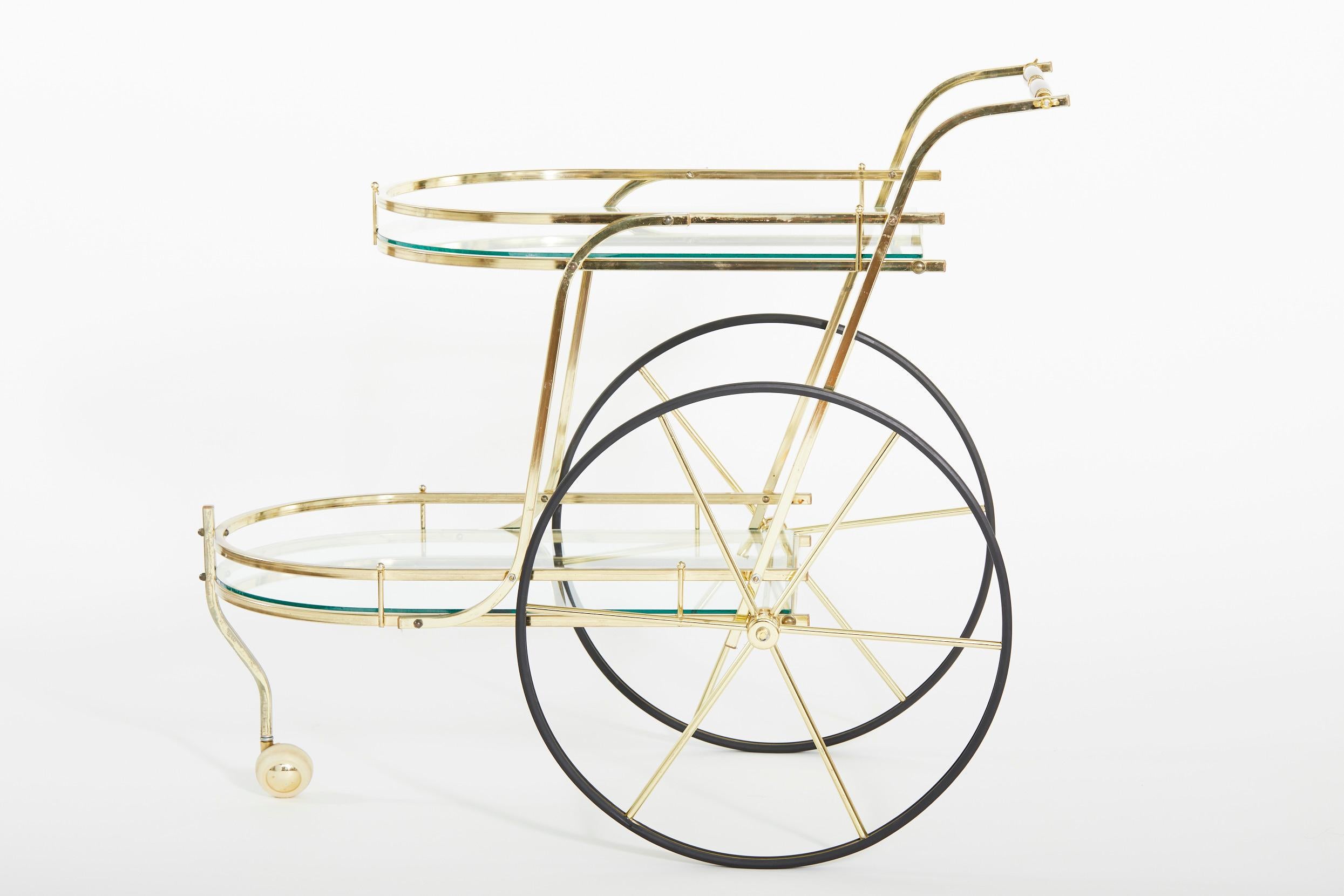 Mid-20th Century Brass / Glass Bar Cart 6