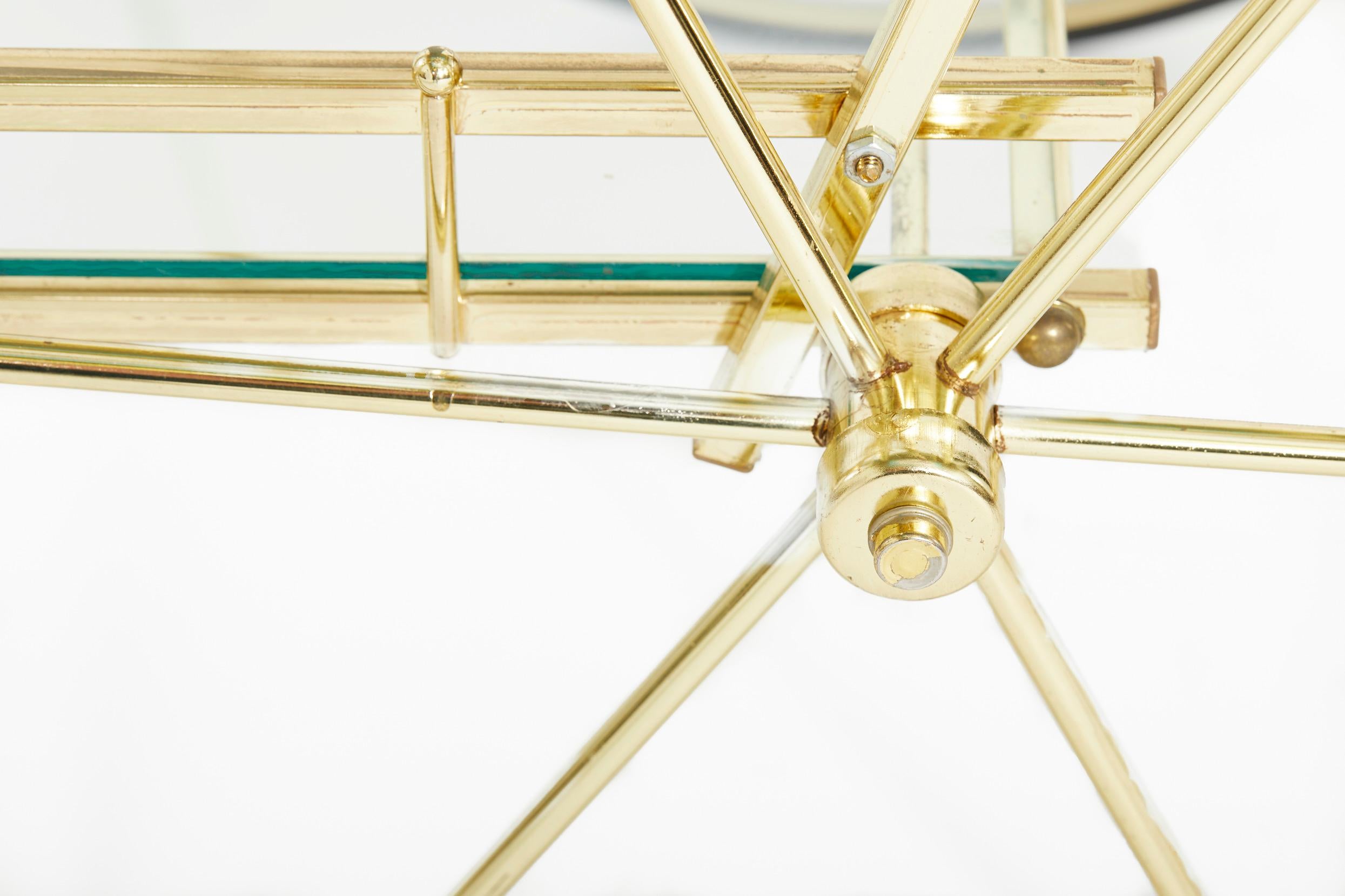 Gilt Mid-20th Century Brass / Glass Bar Cart