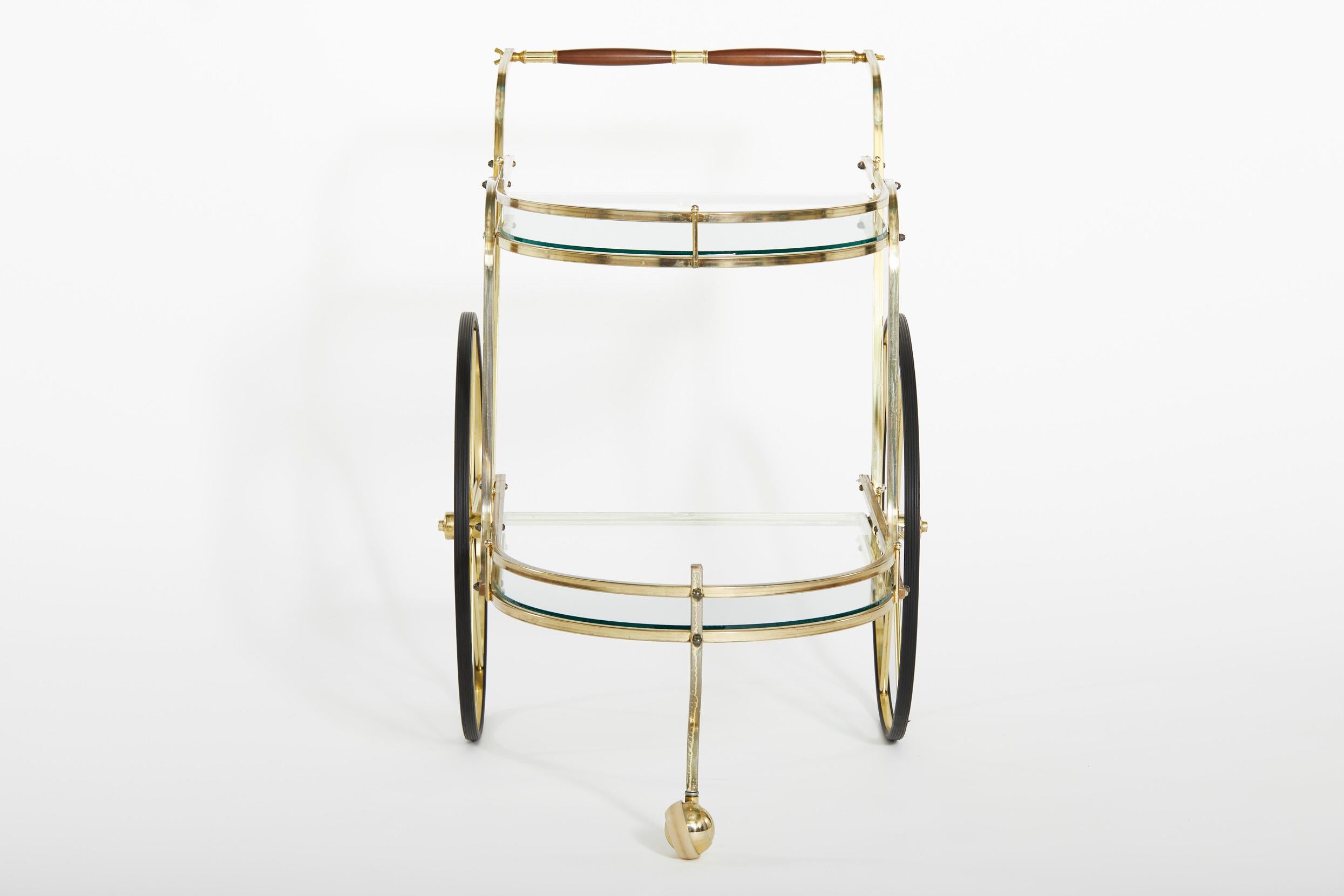 Mid-20th Century Brass / Glass Bar Cart 3