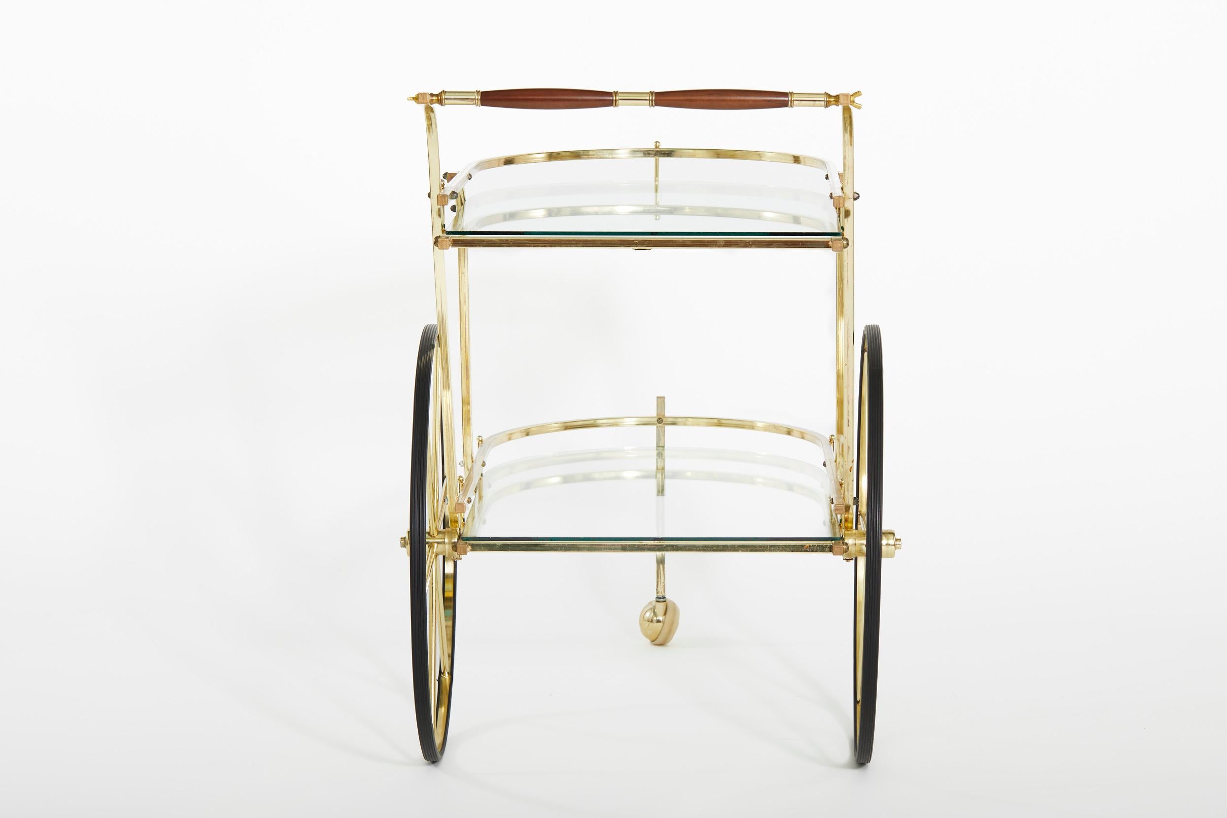 Mid-20th Century Brass / Glass Bar Cart 4