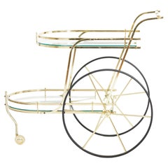 Mid-20th Century Brass / Glass Bar Cart