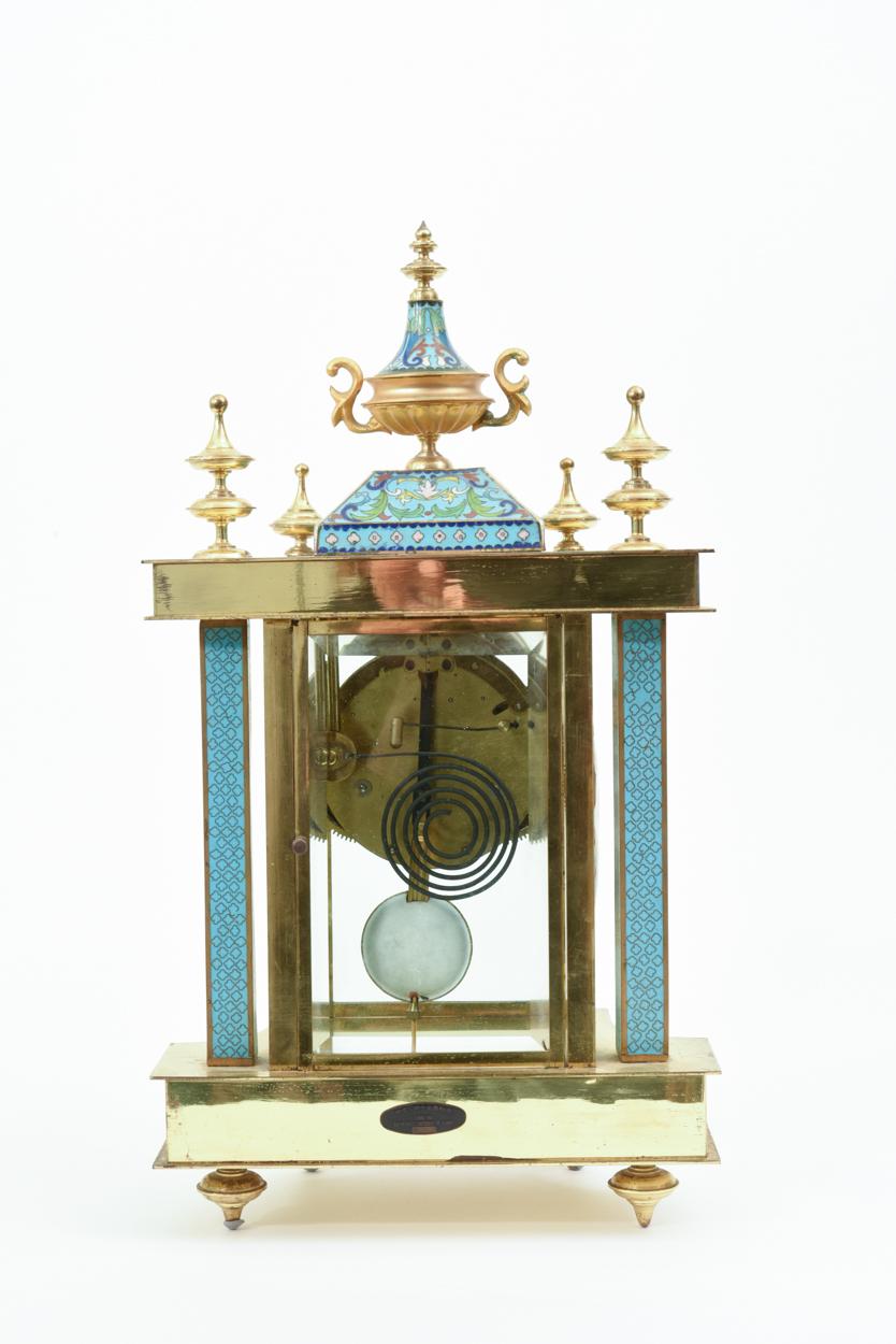Mid-20th Century Brass or Glass Frame Mantel Clock 7