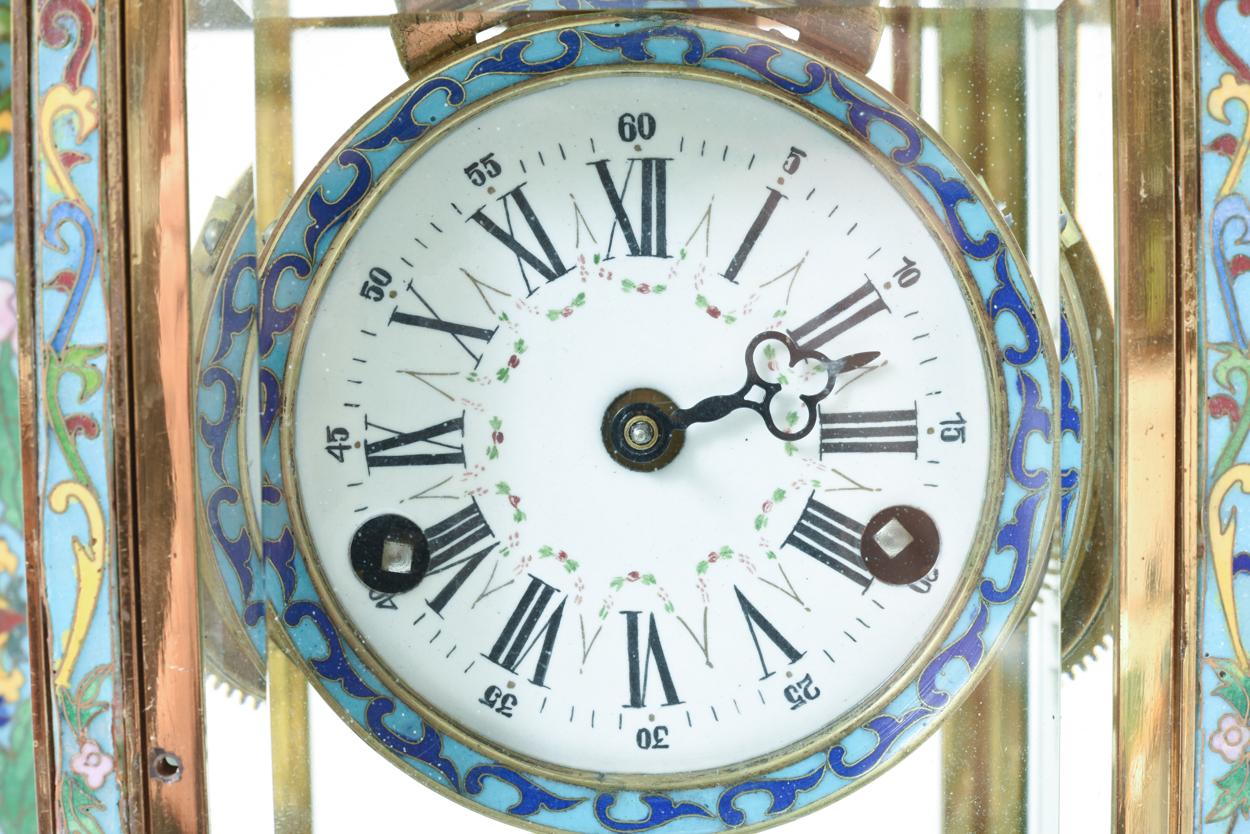 Mid-20th Century Brass or Glass Frame Mantel Clock 3