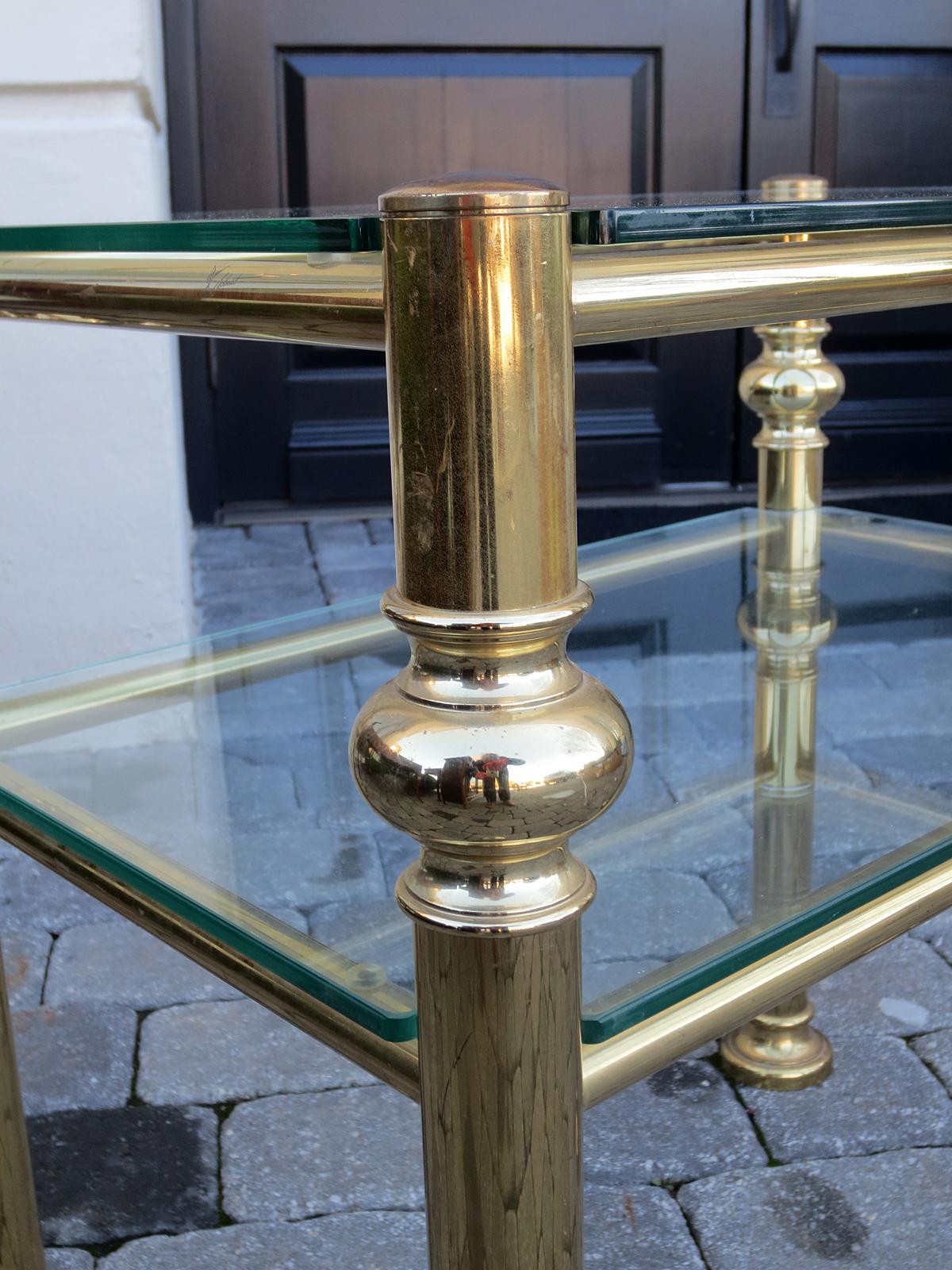 Mid-20th century brass and glass table by Donghia.