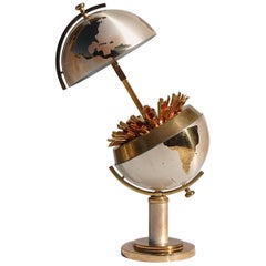 Retro Mid-20th Century Brass Globe Cigarette Holder