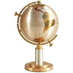 Retro Mid-20th Century Brass Globe Cigarette Holder