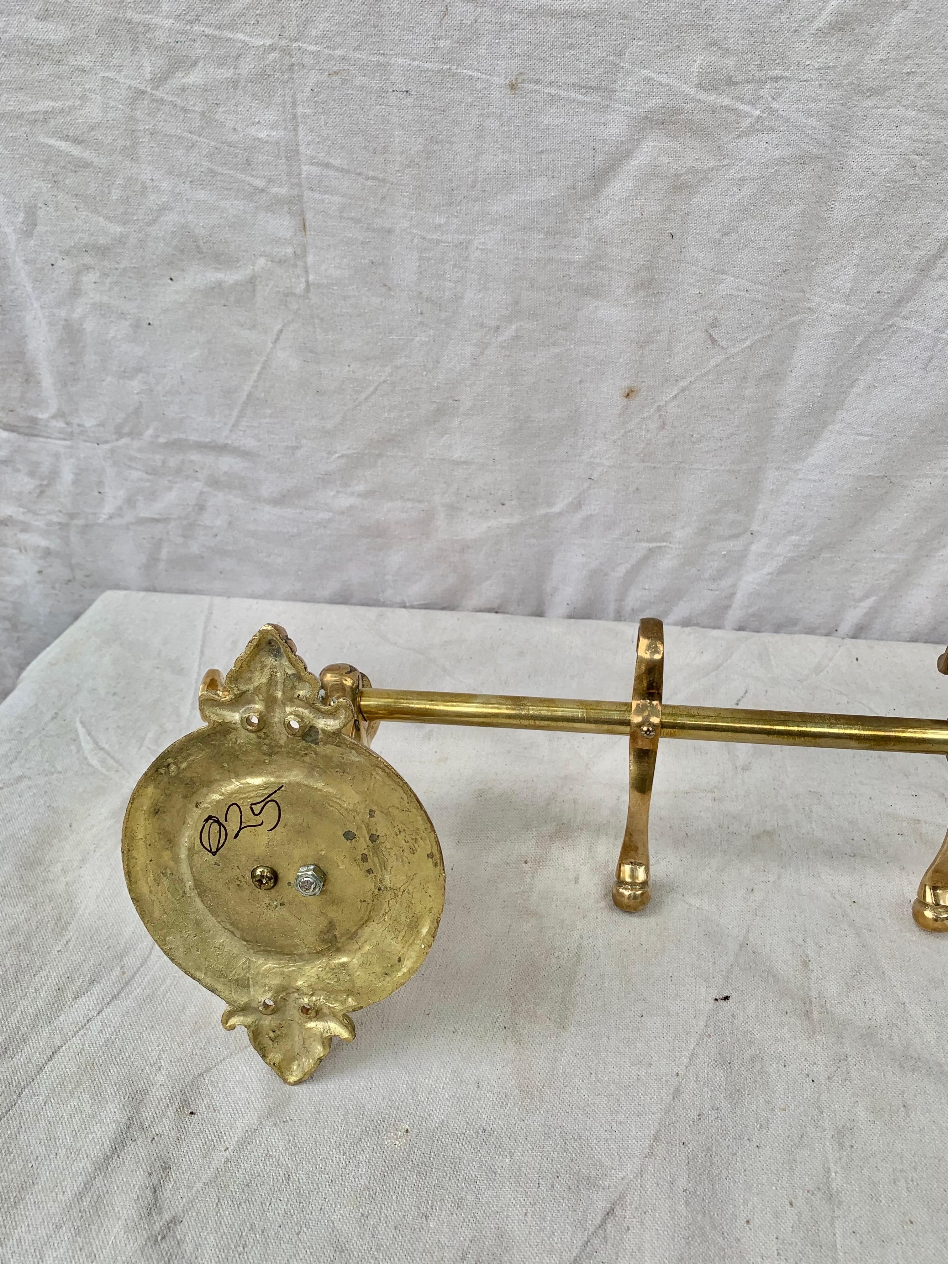 Mid 20th Century Brass Horse Head Equestrian Five Hook Coat Rack 8